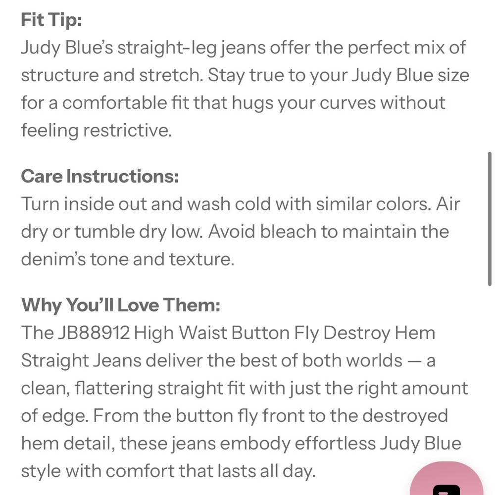 JUDY BLUE High Waist Button-Fly Destroy Hem Straight Denim Jeans - Picture 15 of 15